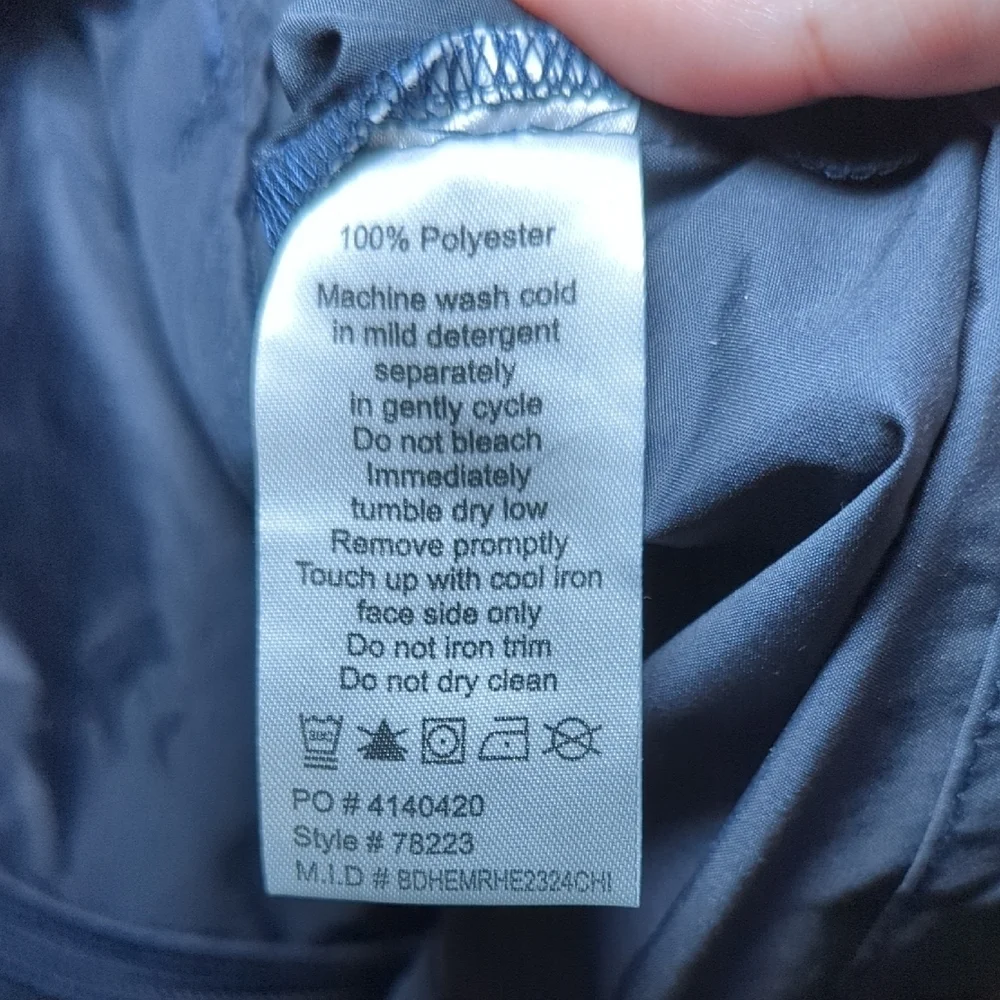 Core365 Windbreaker Jacket Dark Blue + Gray Reflective NEW Women's Size L